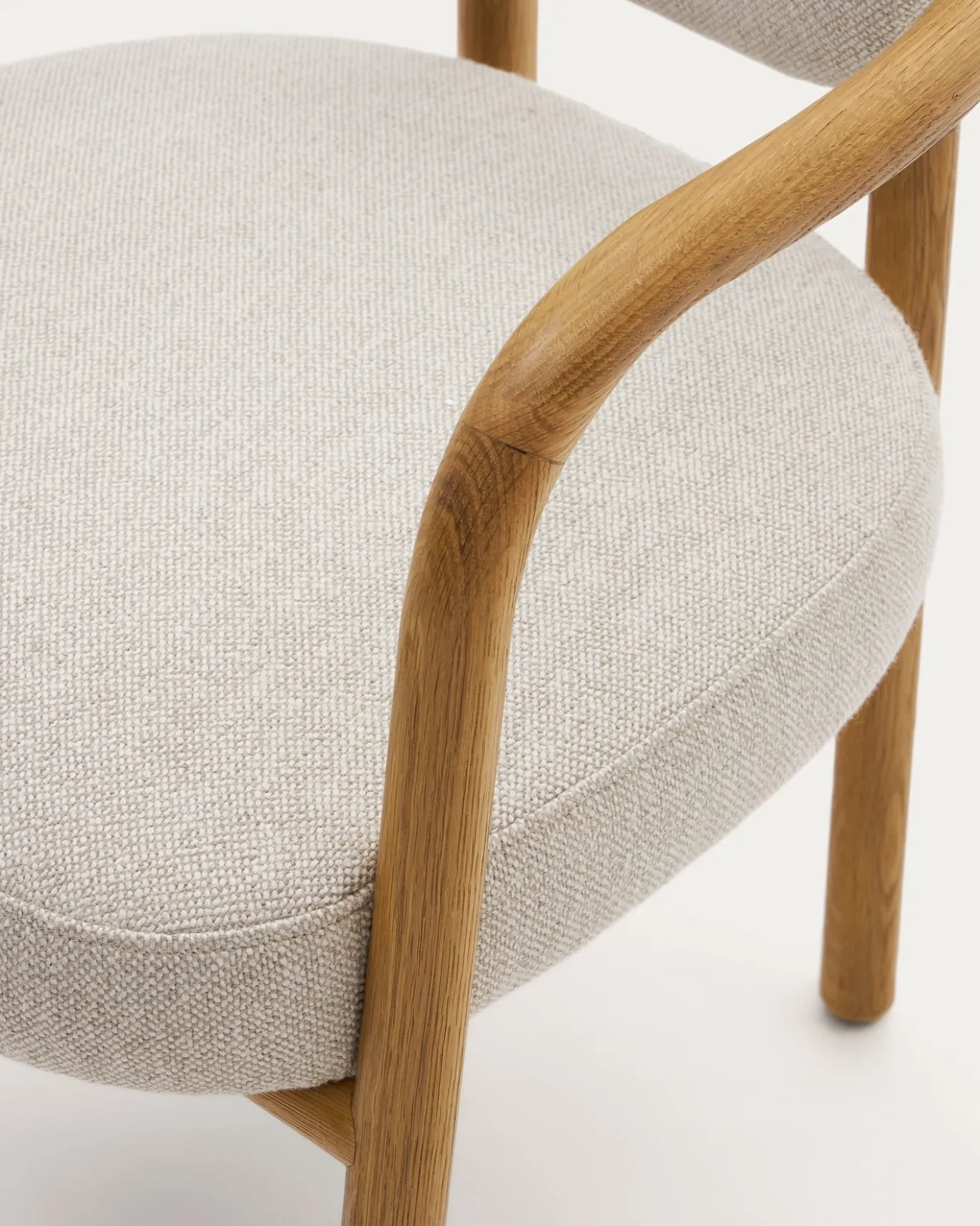 Kave Home Stoel Melqui Beige Massief Eikenhout
