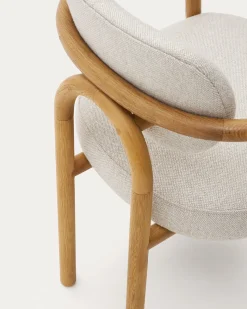 Kave Home Stoel Melqui Beige Massief Eikenhout