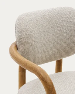 Kave Home Stoel Melqui Beige Massief Eikenhout