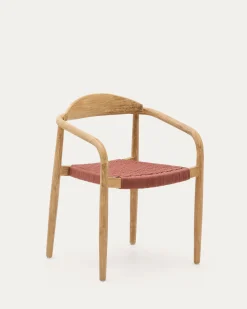 Kave Home Stoel Nina Massief Acaciahout Terracotta