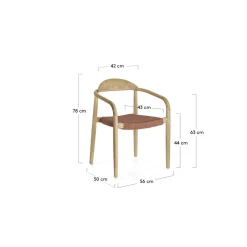 Kave Home Stoel Nina Massief Acaciahout Terracotta
