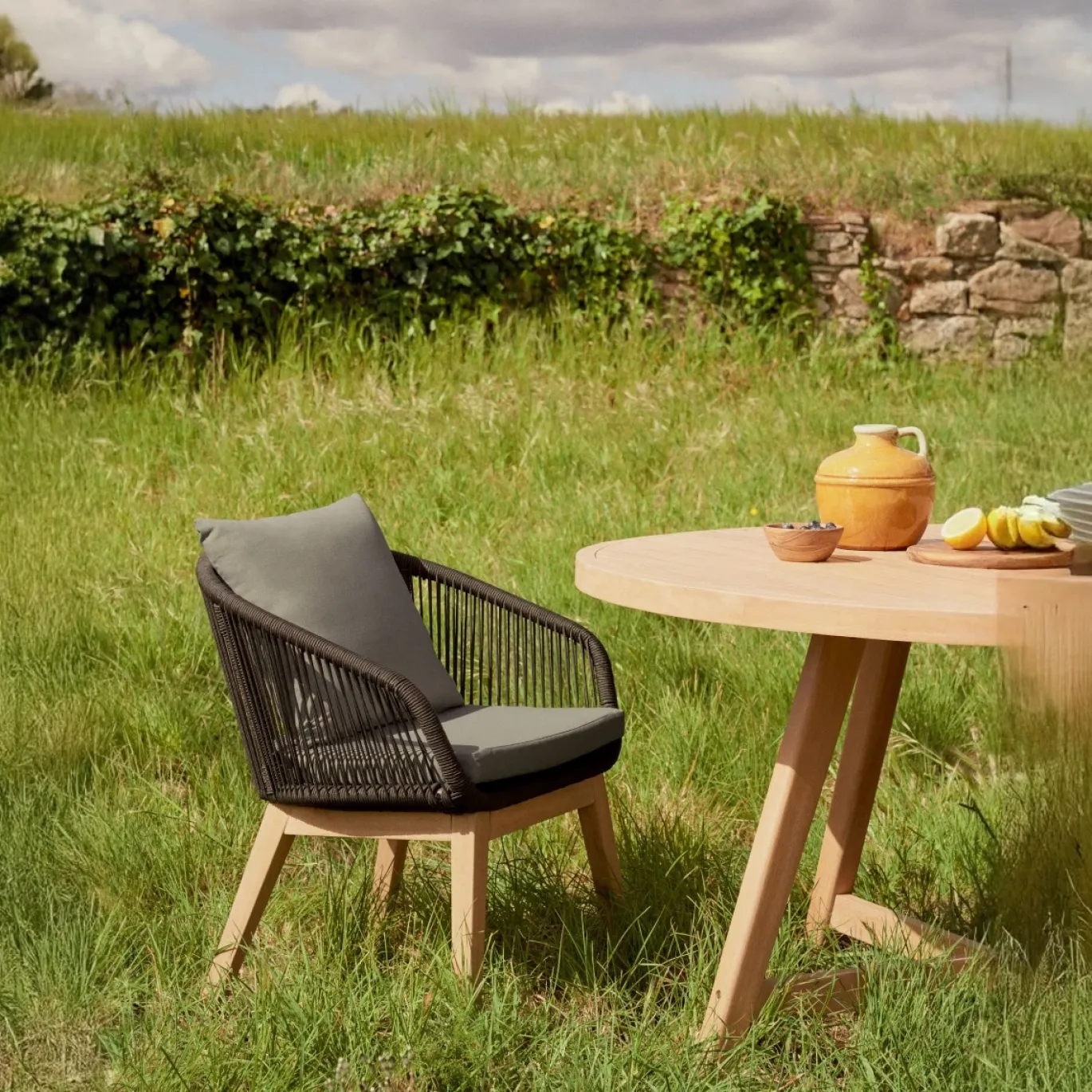 Kave Home Stoel Portalo Zwart Touw