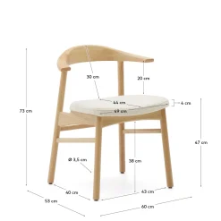 Kave Home Stoel Timons Massief Eikenhout Naturel
