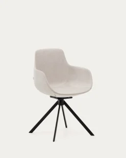 Kave Home Stoel Tissiana Draaibaar Beige Chenille