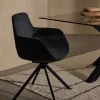 Kave Home Stoel Tissiana Draaibaar Donkergrijs Chenille
