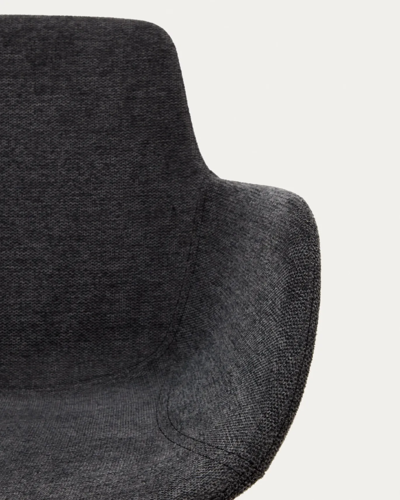 Kave Home Stoel Tissiana Draaibaar Donkergrijs Chenille