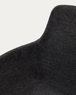Kave Home Stoel Tissiana Draaibaar Donkergrijs Chenille