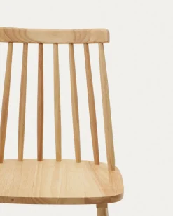 Kave Home Stoel Tressia Mdf en Massief Rubberhout Naturel Lak