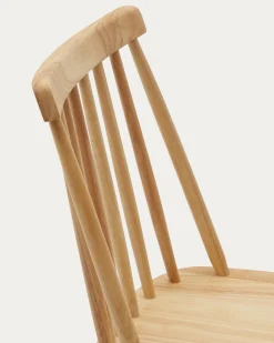 Kave Home Stoel Tressia Mdf en Massief Rubberhout Naturel Lak