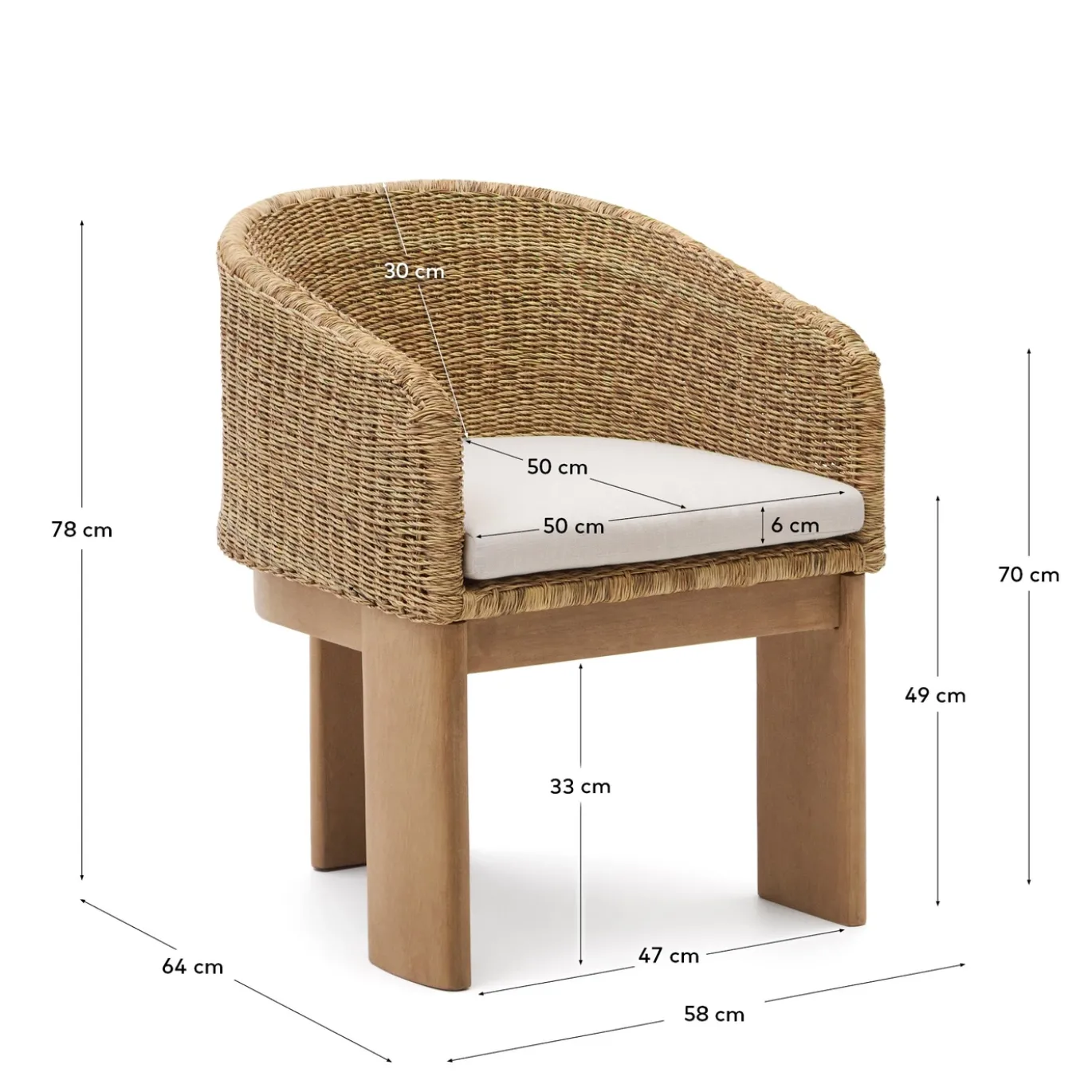 Kave Home Stoel Xoriguer Synthetisch Rotan