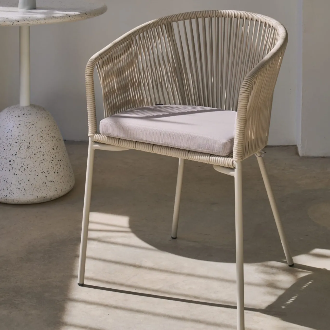 Kave Home Stoel Yanet Synthetisch Touw Ecru
