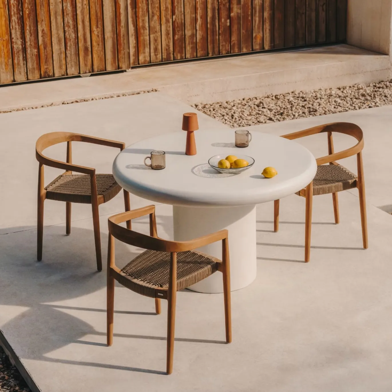 Kave Home Tafel Addaia Rond Wit Cement Ø120cm