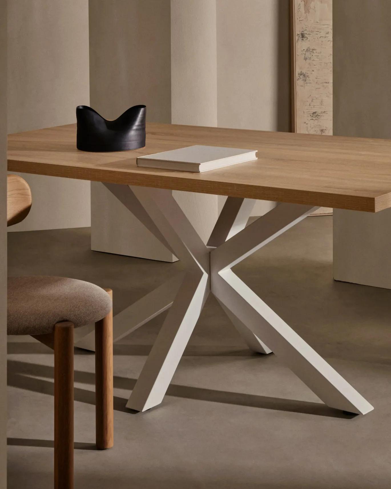 Kave Home Tafel Argo Naturel Melamine Wit 200x100cm