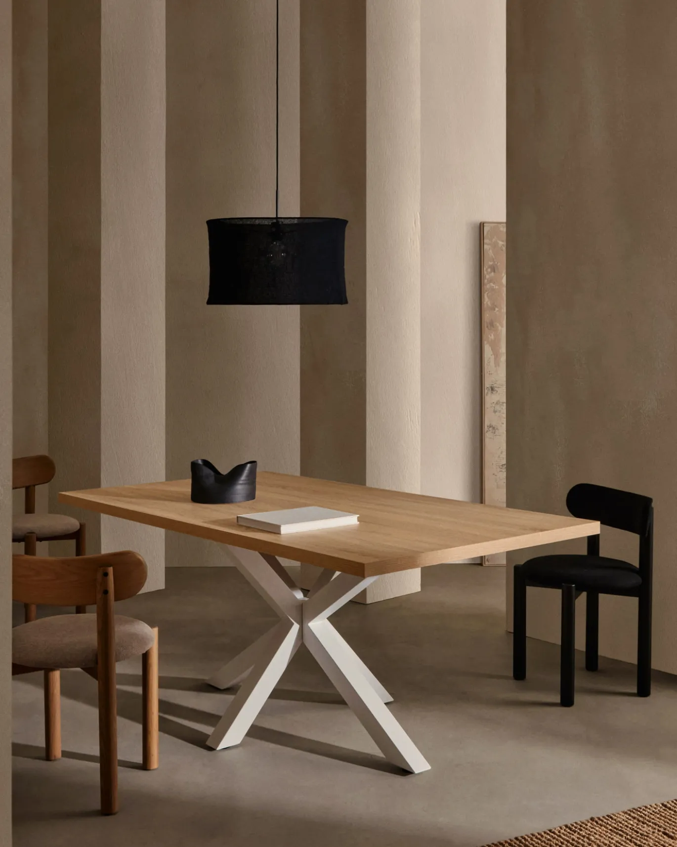Kave Home Tafel Argo Naturel Melamine Wit 200x100cm