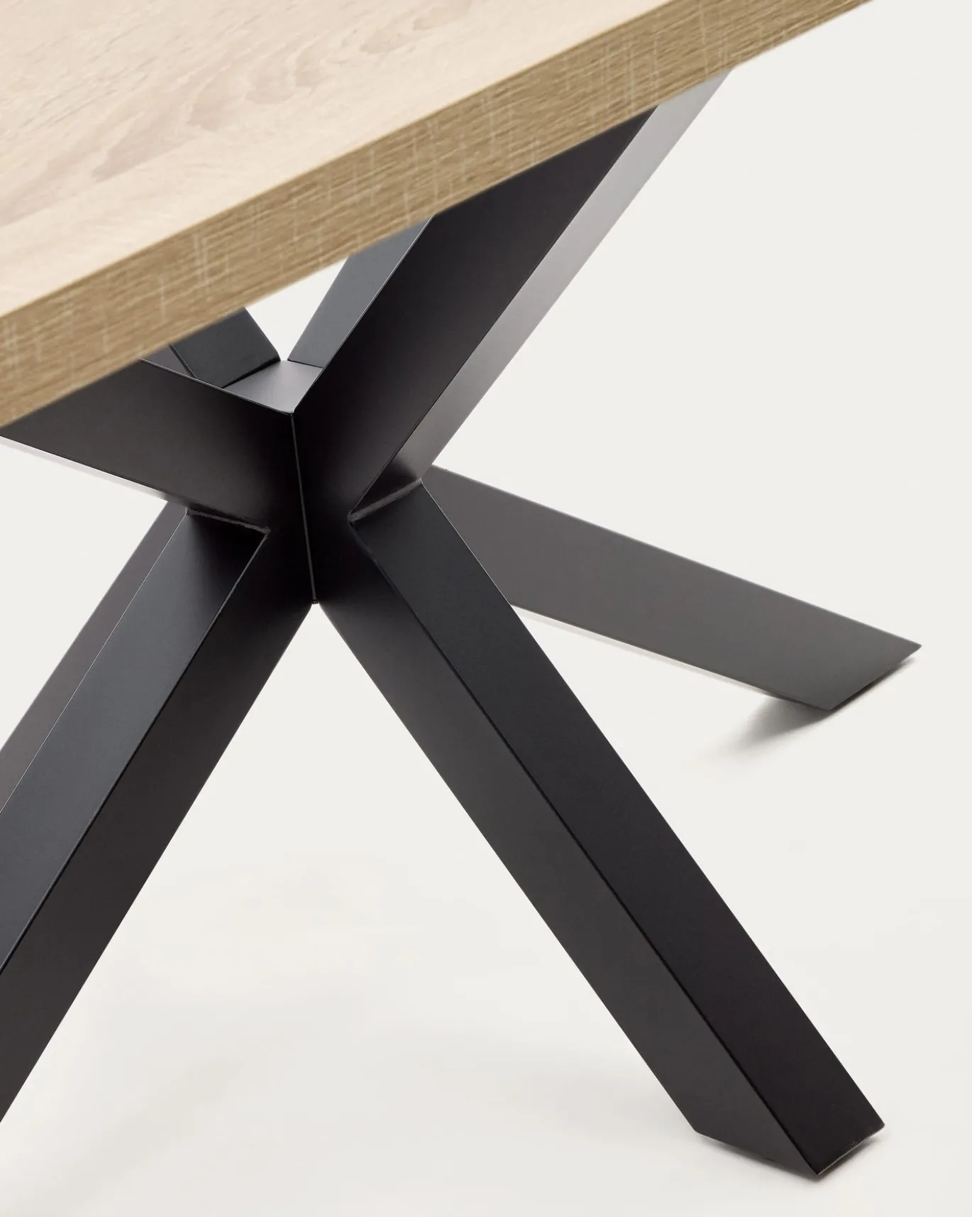 Kave Home Tafel Argo Naturel Melamine Zwart 200x100cm