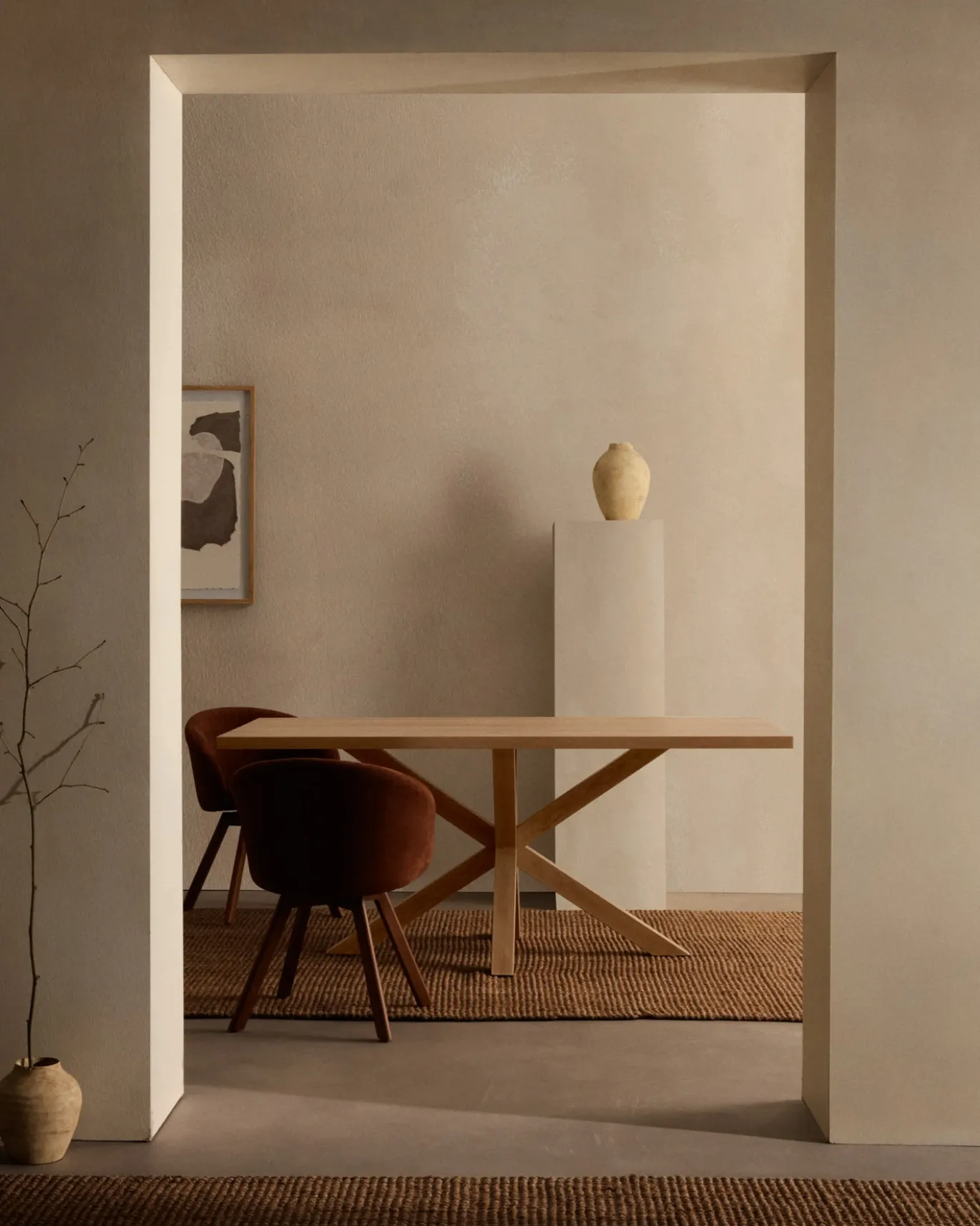 Kave Home Tafel Argo Naturel Melamine Houteffect 200x100cm