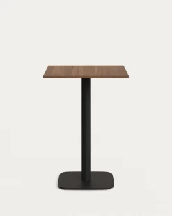 Kave Home Tafel Dina Hoog Bruin Noothout Melamine 60x60x96cm