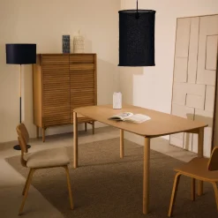 Kave Home Tafel Indara Essenhoutfineer en Rubberhout 160x90cm
