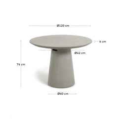 Kave Home Tafel Itai Cement Ø120cm
