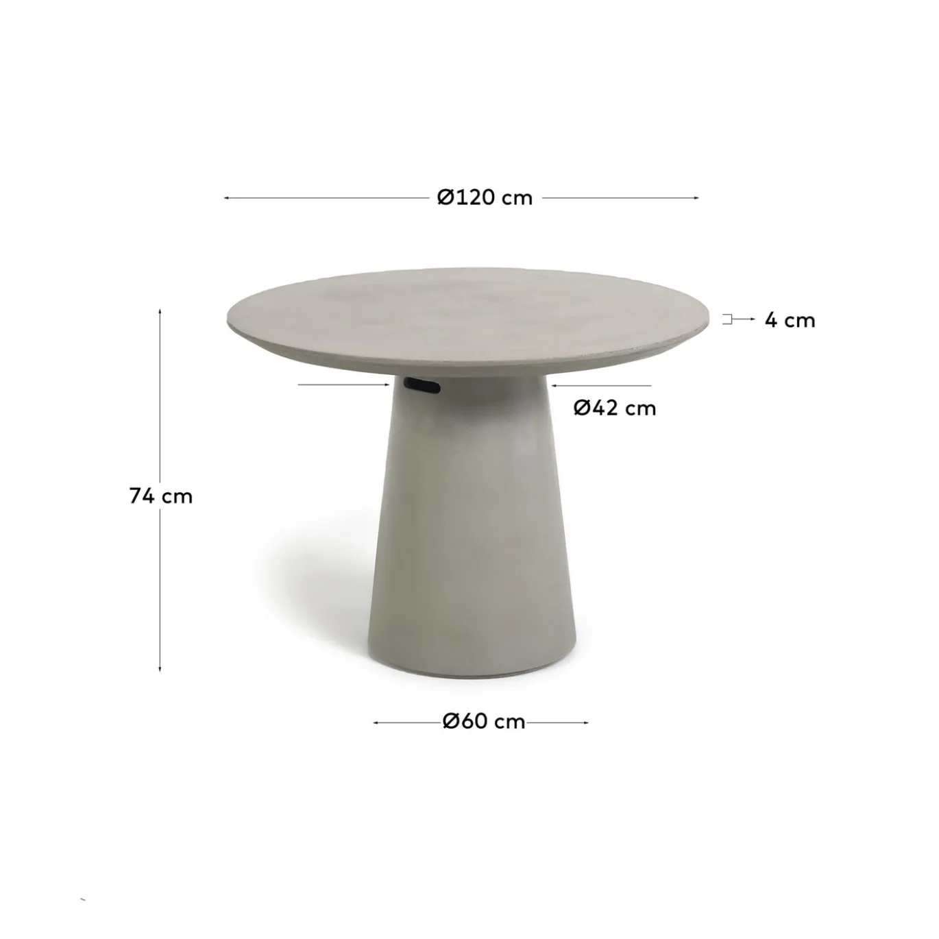Kave Home Tafel Itai Cement Ø120cm