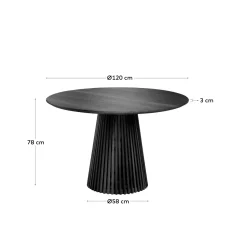 Kave Home Tafel Jeanette Ø120cm Zwart
