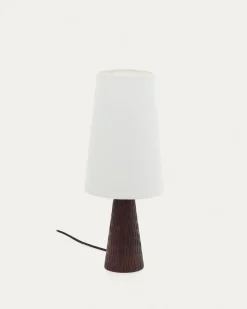 Kave Home Tafellamp Amire Hout Donkerbruin