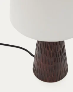Kave Home Tafellamp Amire Hout Donkerbruin