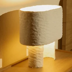 Kave Home Tafellamp Bedala Papier-maché Wit