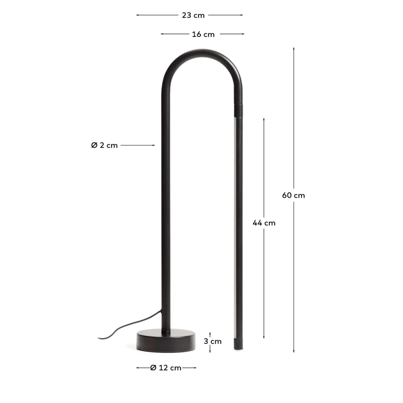 Kave Home Tafellamp Bow Zwart Aluminium