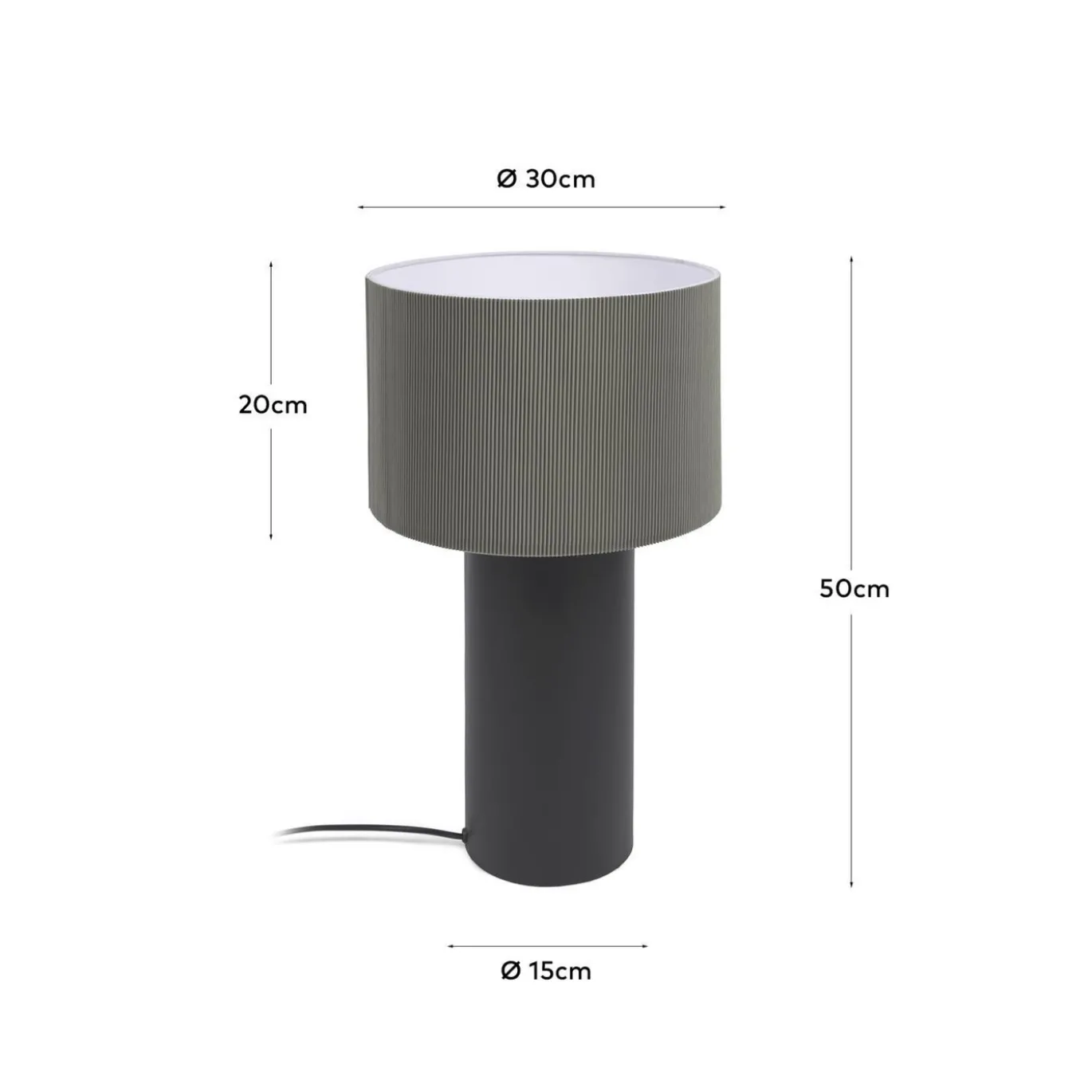 Kave Home Tafellamp Domicina Grijs/Zwart