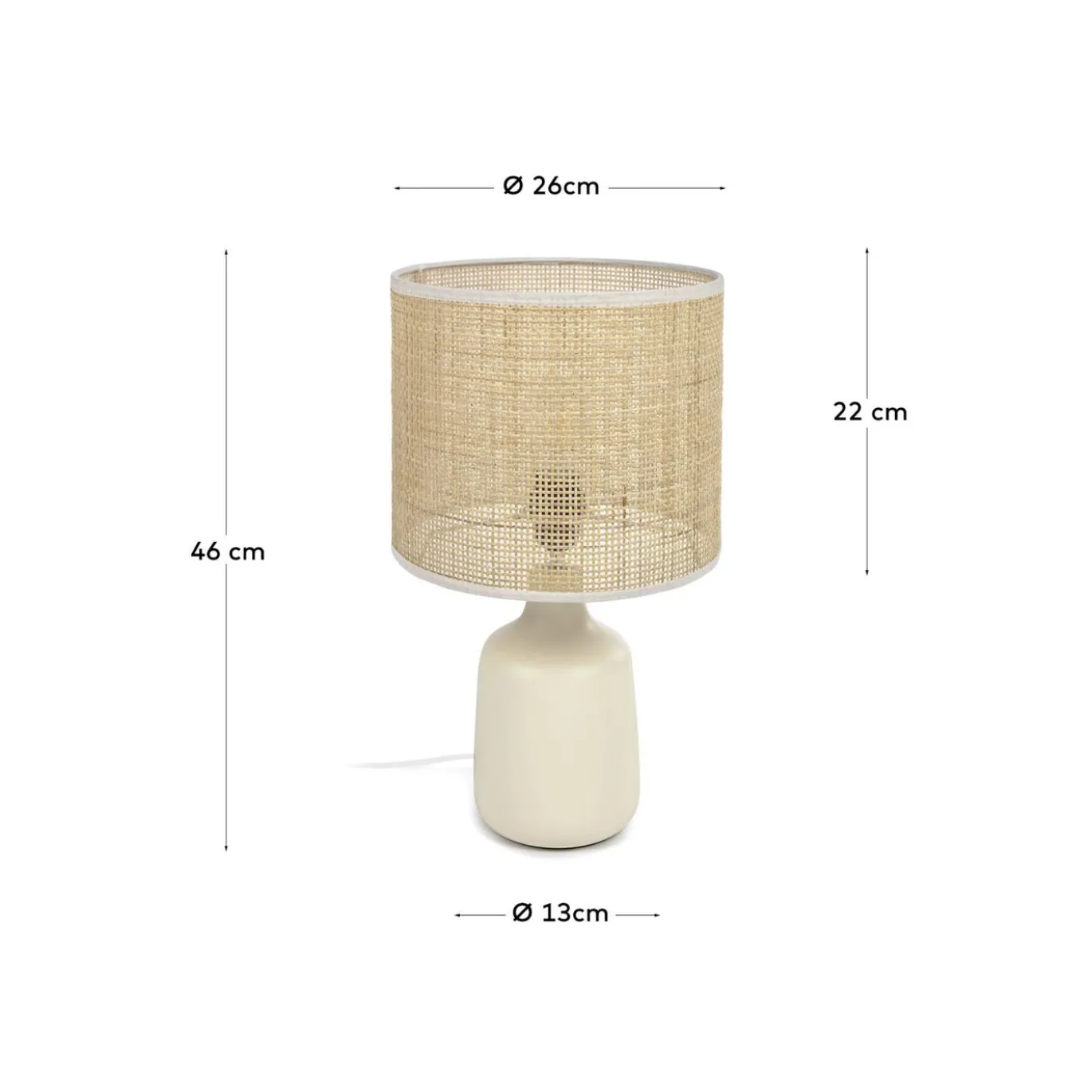 Kave Home Tafellamp Erna Bamboe Naturel