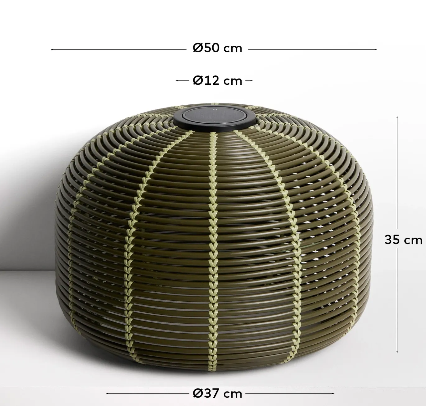 Kave Home Tafellamp Garoina Outdoor Rotan Groen Ø50cm
