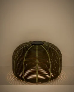Kave Home Tafellamp Garoina Outdoor Rotan Groen Ø50cm