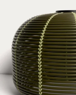 Kave Home Tafellamp Garoina Outdoor Rotan Groen Ø50cm