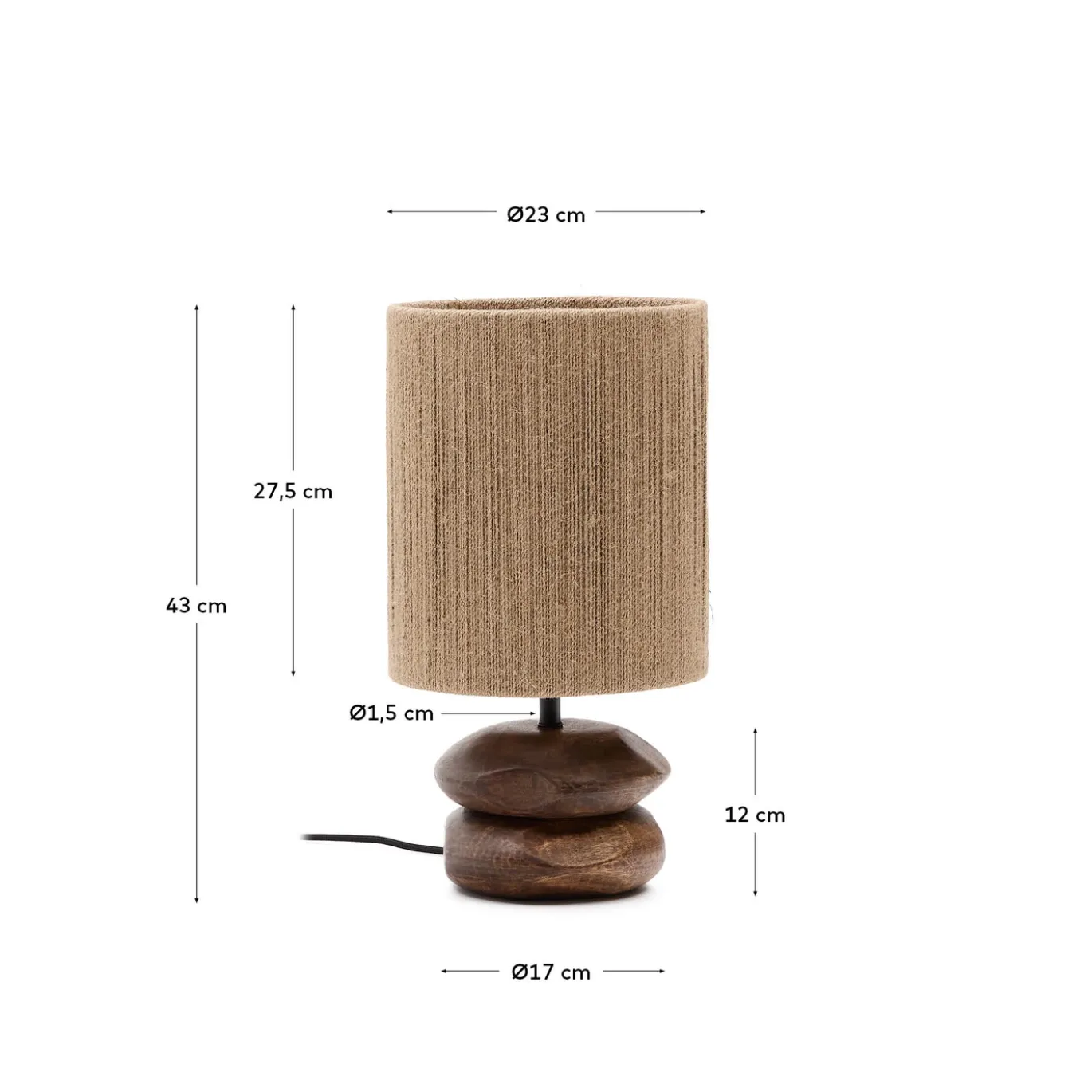 Kave Home Tafellamp Kor Acaciahout Donkerbruin