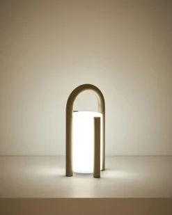 Kave Home Tafellamp Leros Staal Taupe Klein