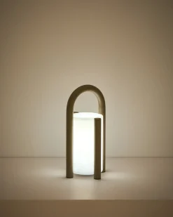 Kave Home Tafellamp Leros Staal Taupe Klein