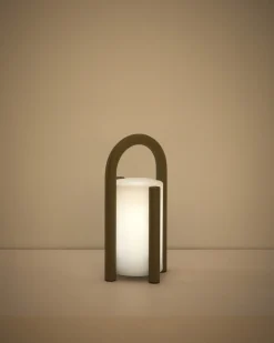 Kave Home Tafellamp Leros Staal Taupe Klein