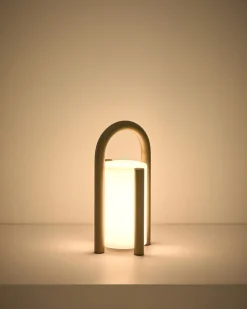 Kave Home Tafellamp Leros Staal Taupe Klein