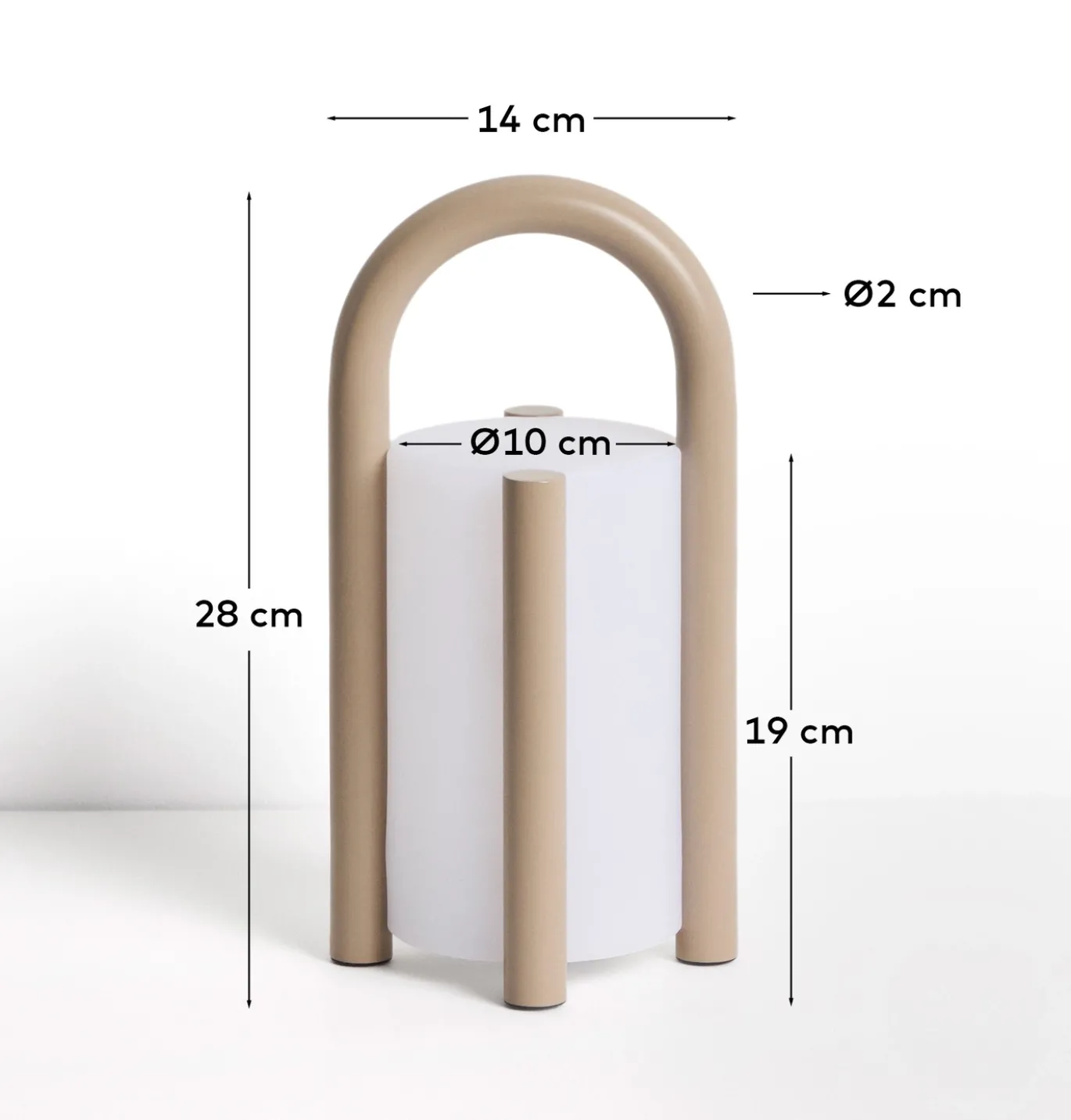 Kave Home Tafellamp Leros Staal Taupe Klein