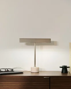 Kave Home Tafellamp Lynor Geborsteld Metaal met Wit Marmer