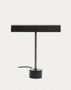Kave Home Tafellamp Lynor Geborsteld Metaal met Zwart Marmer