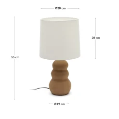 Kave Home Tafellamp Madsen Terracotta Wit Lampenkap