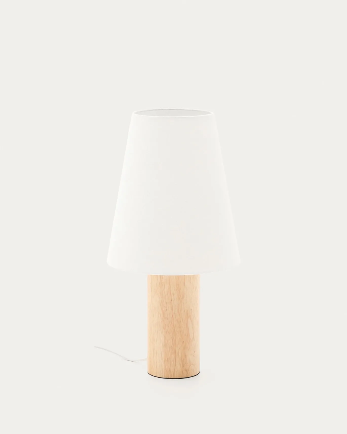 Kave Home Tafellamp Marga Rubberhout Beige/Naturel
