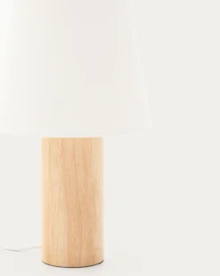 Kave Home Tafellamp Marga Rubberhout Beige/Naturel