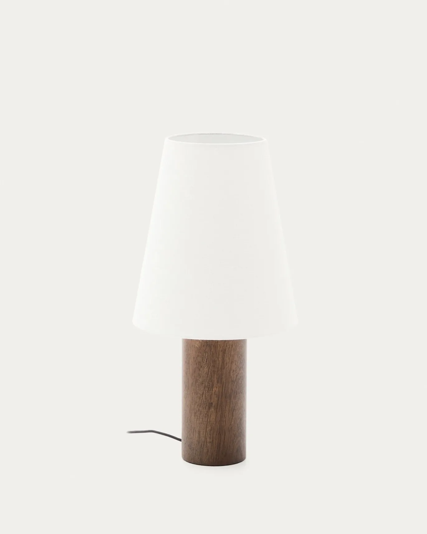 Kave Home Tafellamp Marga Rubberhout Beige/Walnoot