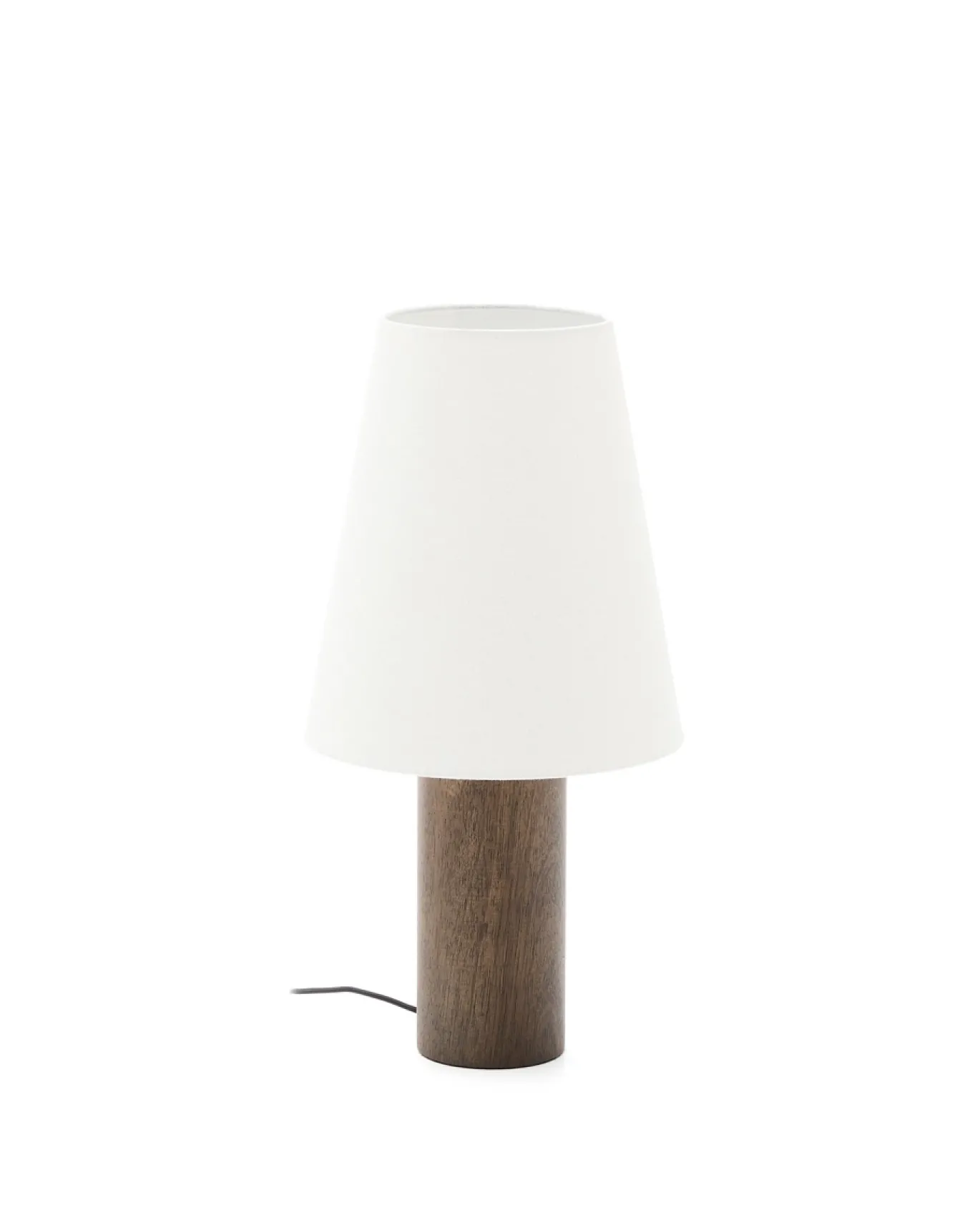 Kave Home Tafellamp Marga Rubberhout Beige/Walnoot