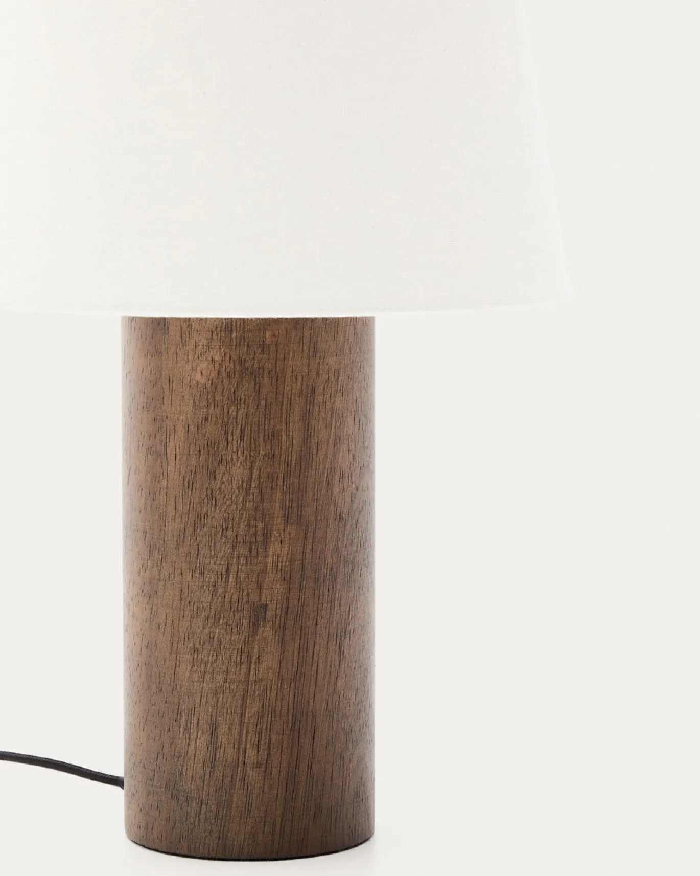 Kave Home Tafellamp Marga Rubberhout Beige/Walnoot
