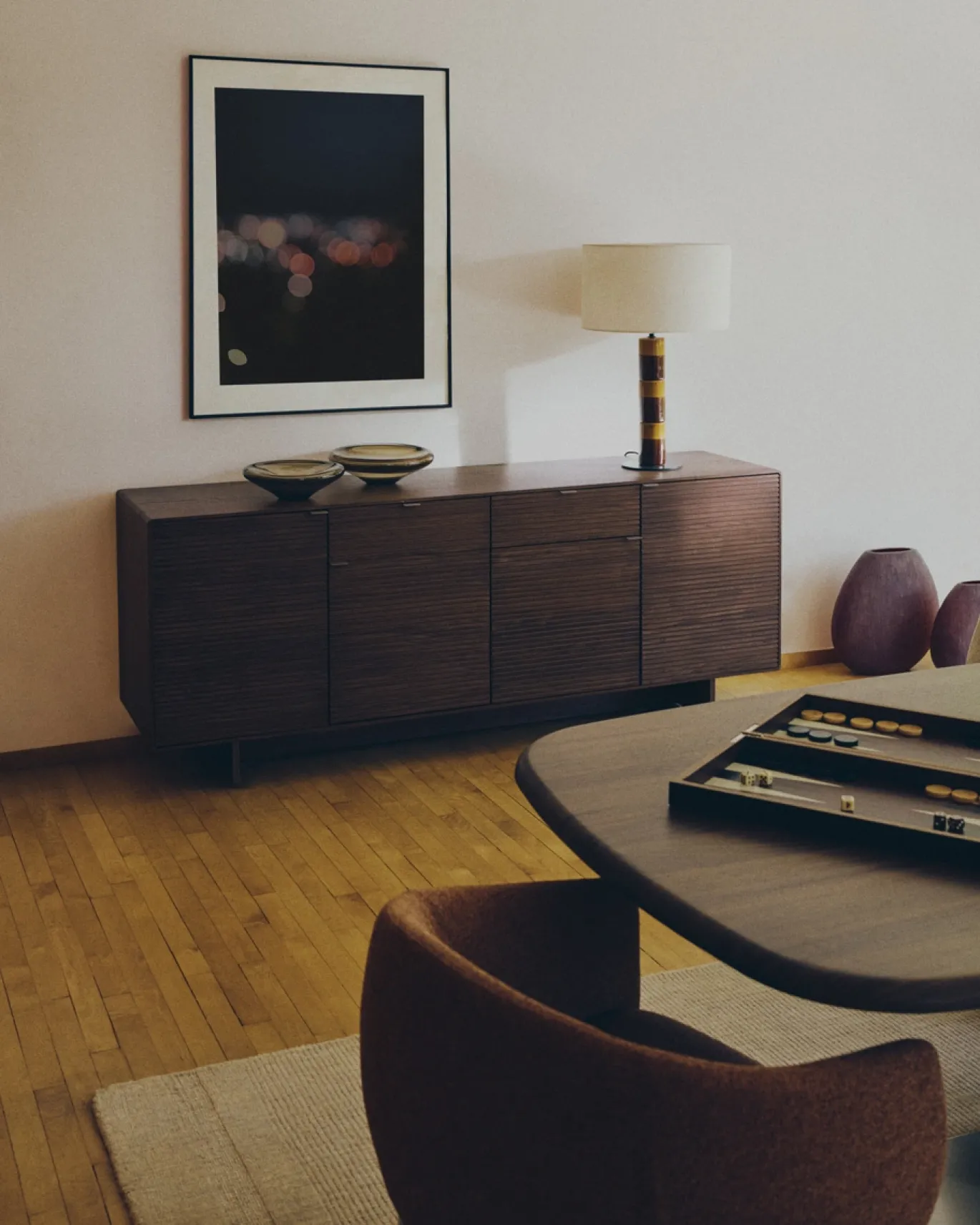 Kave Home Tafellamp Mavran Keramiek Bruin en Mosterdgeel Katoen