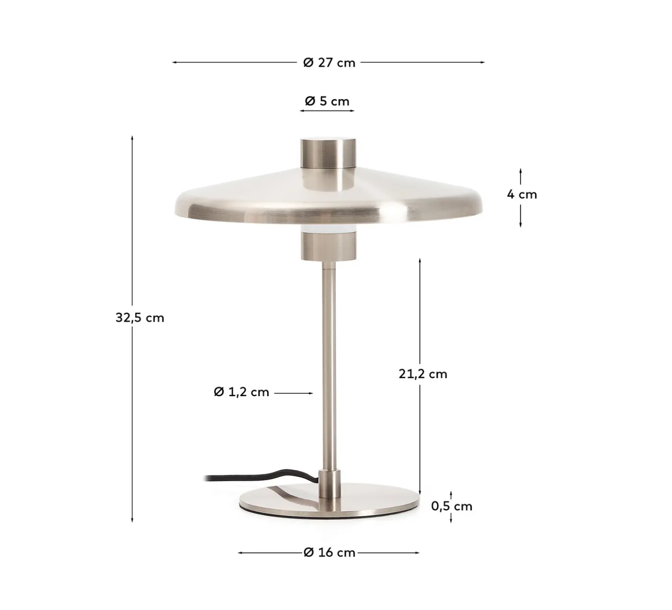 Kave Home Tafellamp Nuvira Zilver Geborsteld Metaal